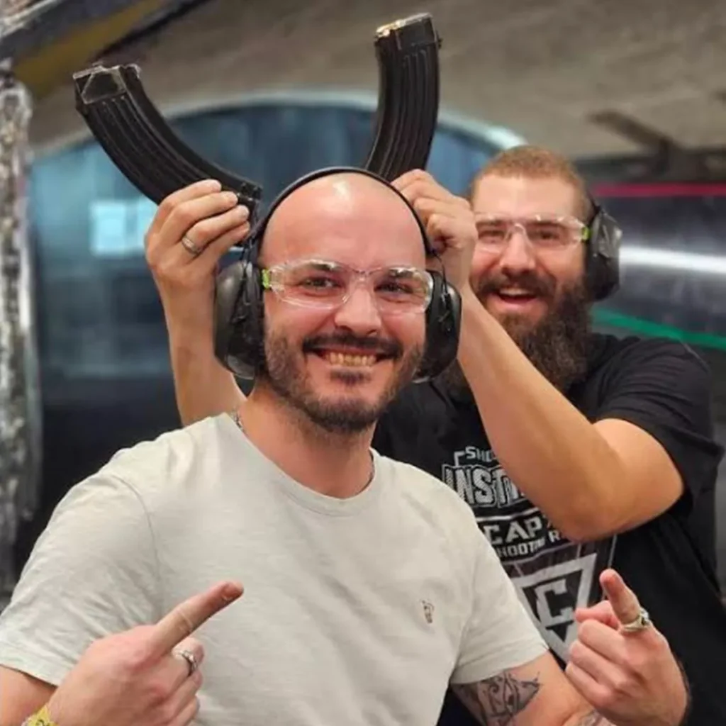 Fun and happy guest smile Budapest Shooting