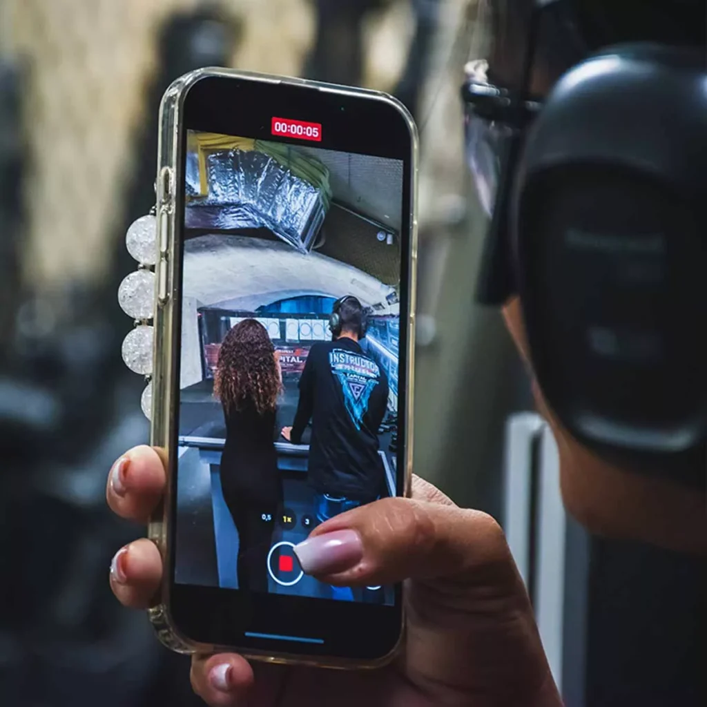 Photo and video during real shooting Budapest Shooting Range