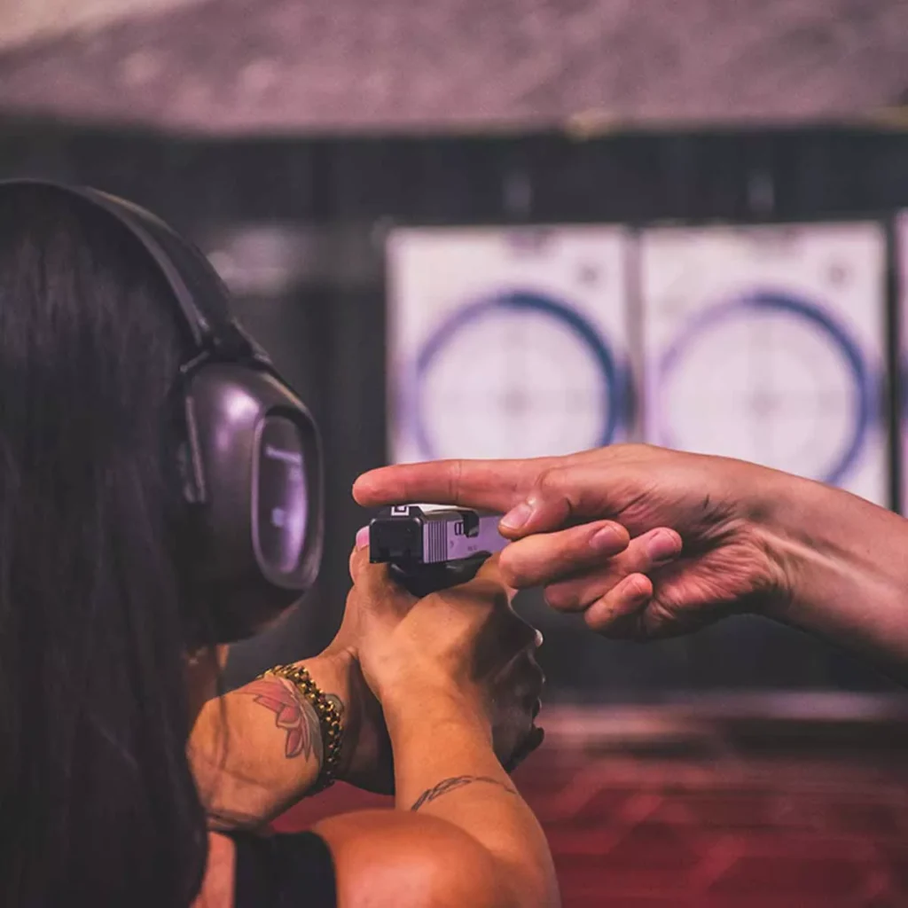 Pistol aim at Budapes Shooting Range