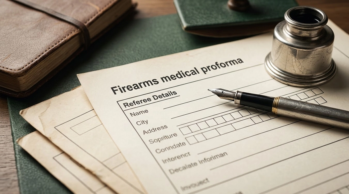 Firearms medical proforma and referee
